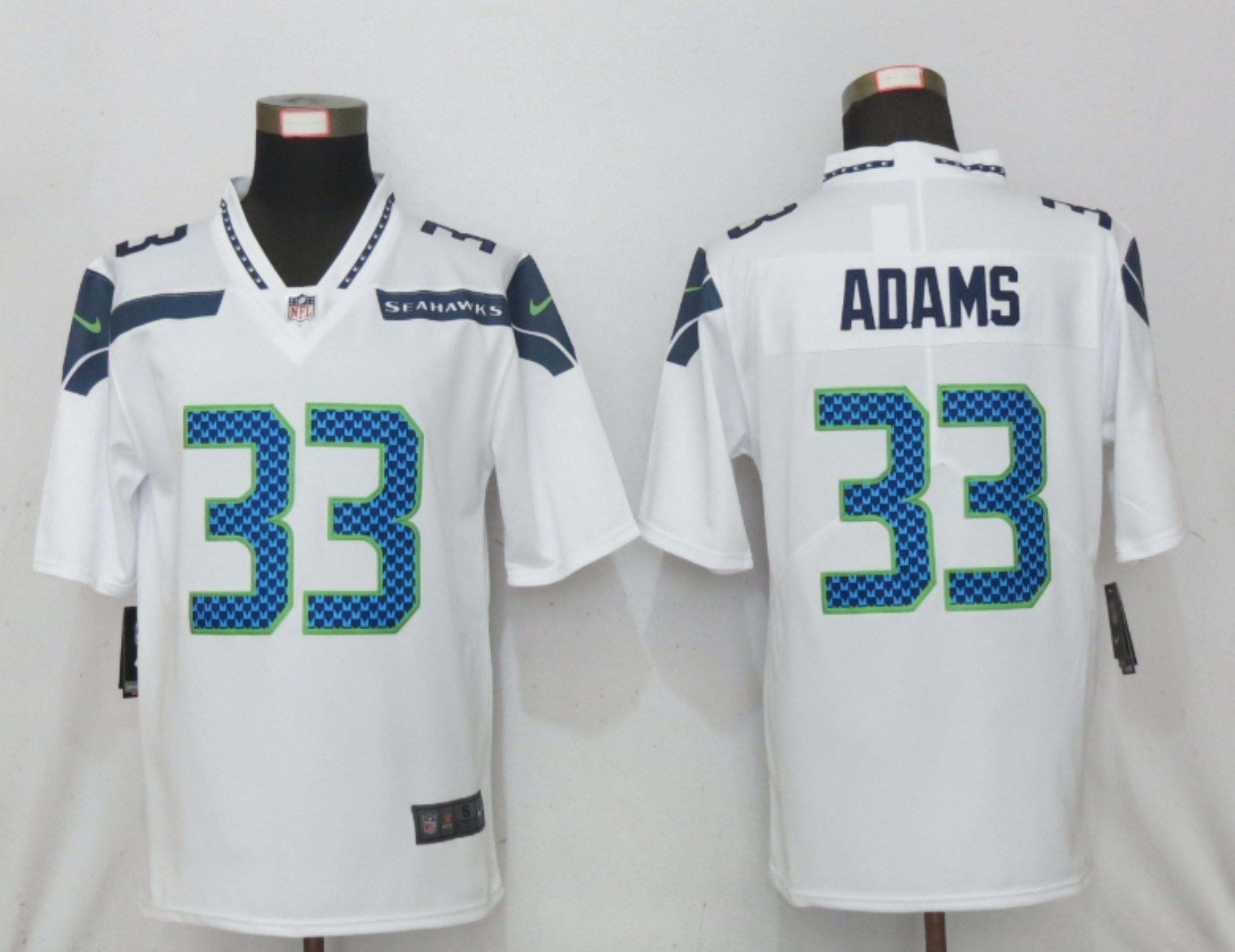 Men Seattle Seahawks 33 Adams White 2020 Vapor Untouchable Limited Player Nike NFL Jersey